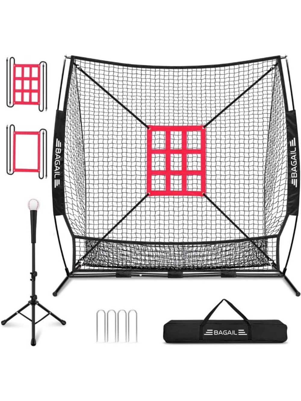 Versatile 7x7 ft Baseball & Softball Training Net for Practice & Drills